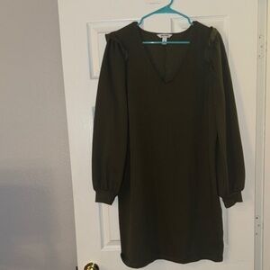 Nine West Dark Green Long Sleeve Dress